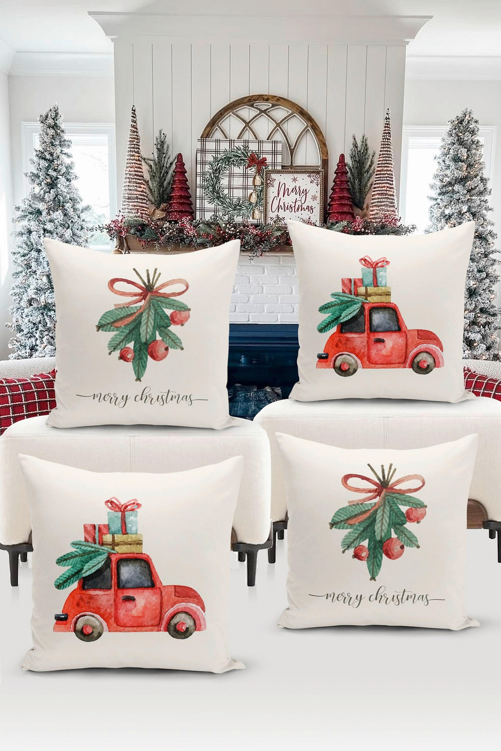 KISSENBEZUG-SET Artfchrst4-42 43/43 cm  - Multicolor, Basics, Textil (43/43cm) - X-Mas