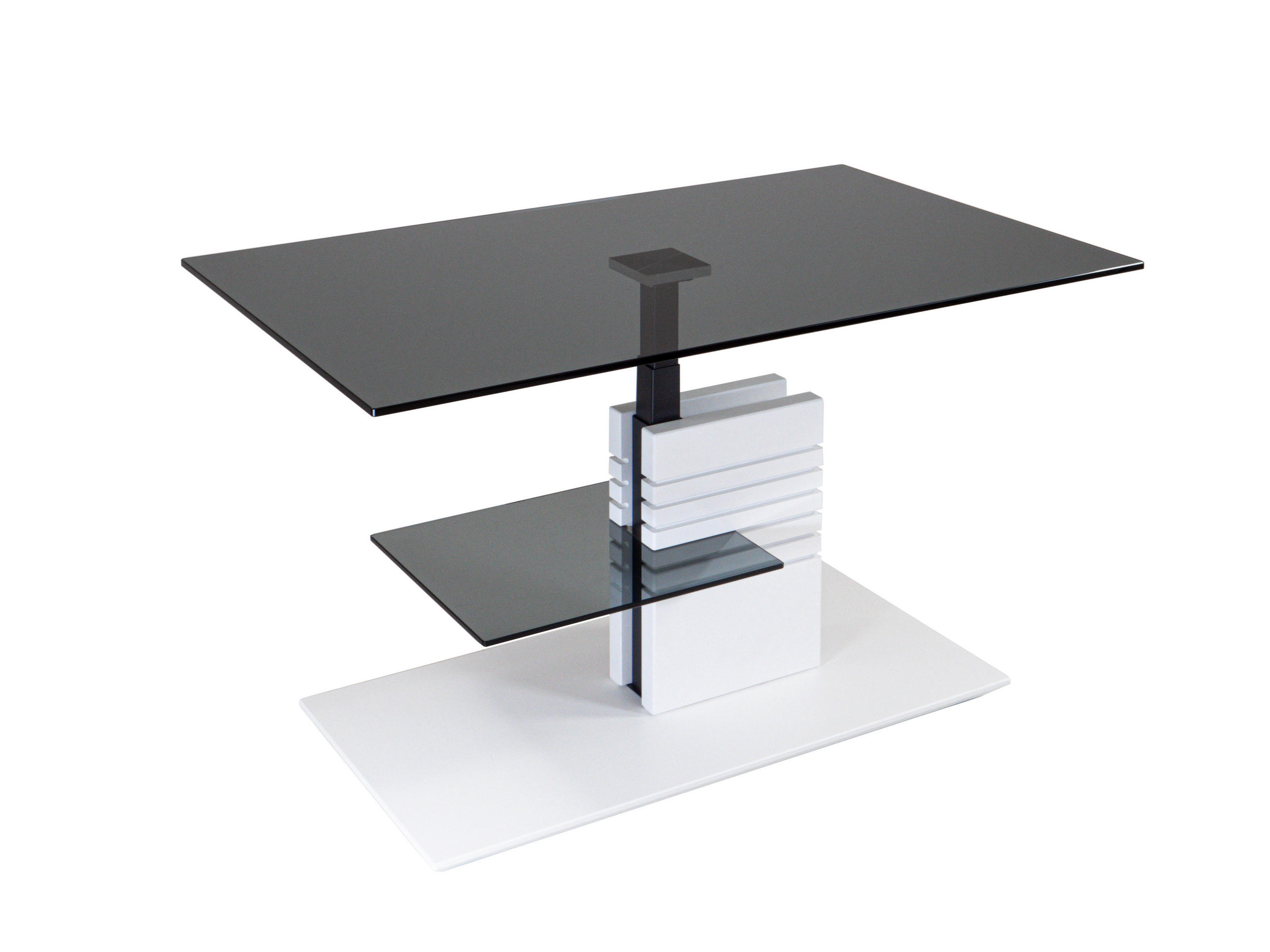 COUCHTISCH Buche Hartholz ESG, Parsolglas 100/64/47-65 cm rechteckig Anthrazit, Weiß  - Anthrazit/Weiß, MODERN, Glas/Holz (100/64/47-65cm)
