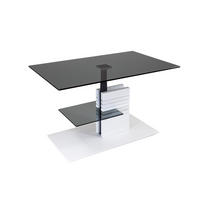 COUCHTISCH Buche Hartholz ESG, Parsolglas 100/64/47-65 cm rechteckig Anthrazit, Weiß  - Anthrazit/Weiß, MODERN, Glas/Holz (100/64/47-65cm)