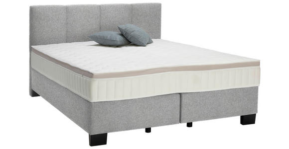 BOXSPRINGBETT 160/200 cm in Taupe - Taupe/Schwarz, Design, Kunststoff/Textil (160/200cm) - Hom`in