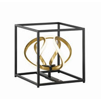 LED-BORDSLAMPA 26/26/27 cm   - svart/guldfärgad, Design, metall (26/26/27cm)