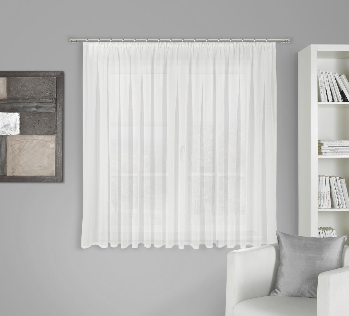 FERTIGSTORE  halbtransparent   450/145 cm  - Creme, KONVENTIONELL, Textil (450/145cm) - Esposa