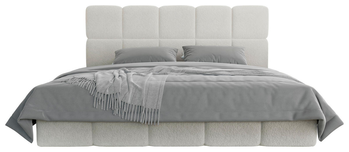 POLSTERBETT Cloudy Bettkasten, Lattenrost 180/200 cm  in Weiß  - Schwarz/Weiß, Design, Holz/Textil (180/200cm) - Boxxx