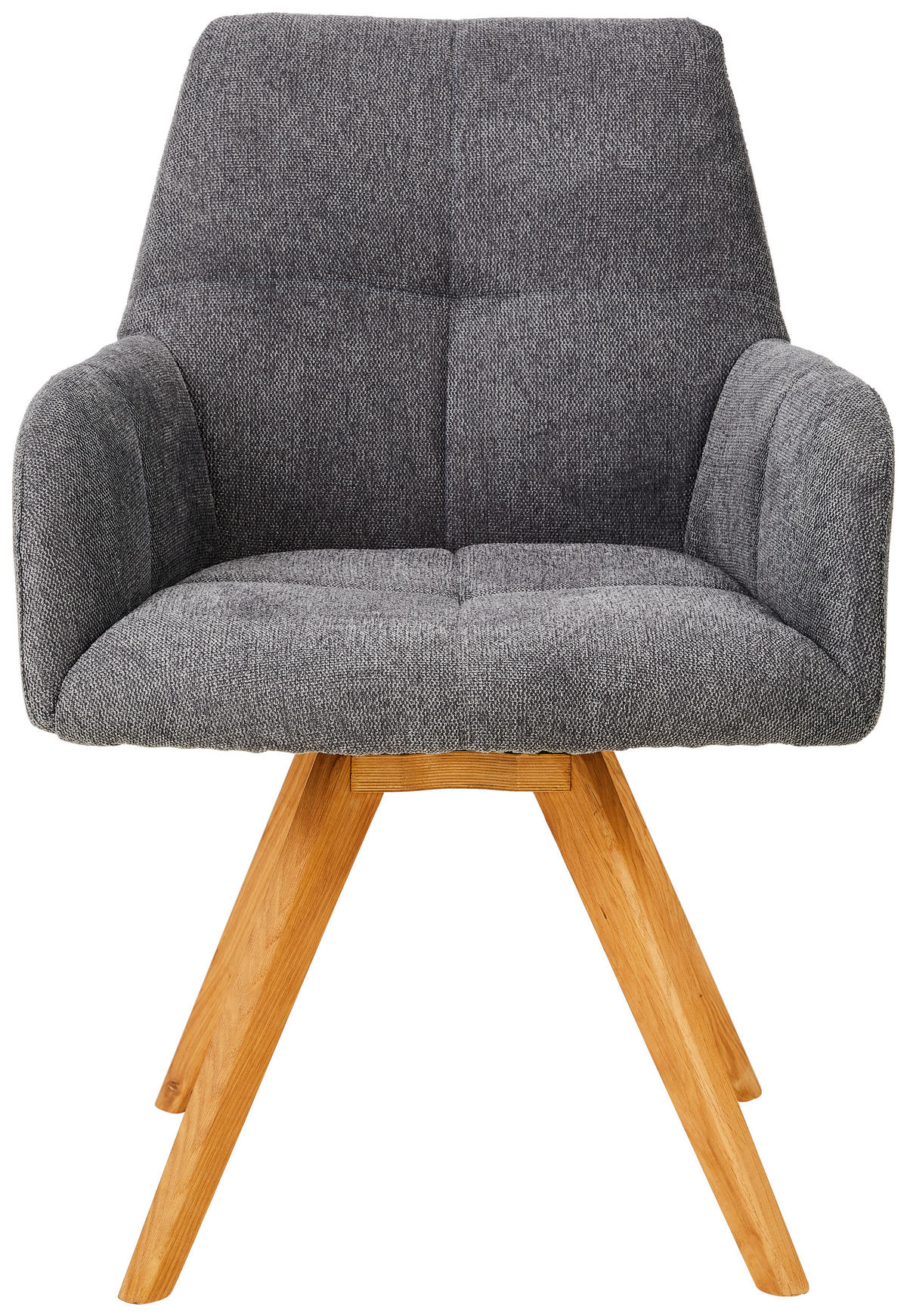 ARMLEHNSTUHL drehbar  in Webstoff  - Eichefarben/Anthrazit, KONVENTIONELL, Holz/Textil (62/87,5/68,5cm) - Linea Natura