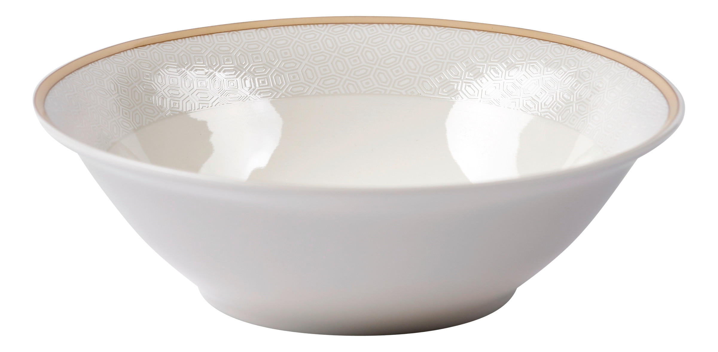 SCHALE Geo   - Beige/Weiß, KONVENTIONELL, Keramik (14/4cm) - Ritzenhoff Breker