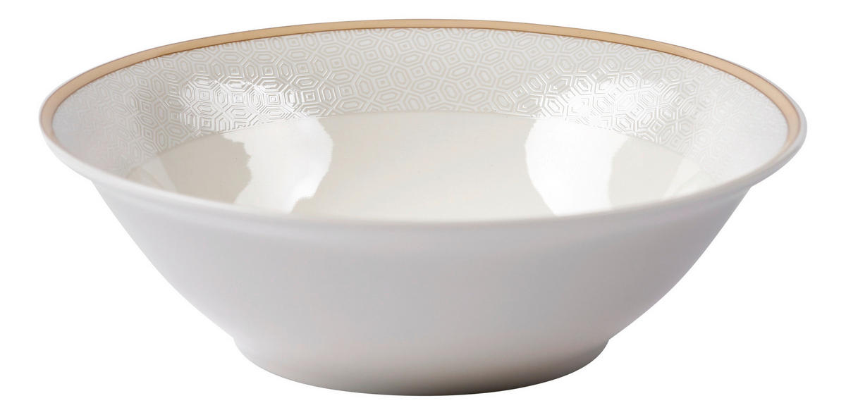 SCHALE Geo   - Beige/Weiß, KONVENTIONELL, Keramik (14/4cm) - Ritzenhoff Breker