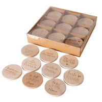 GLASUNTERSETZER  10 cm - Naturfarben, Basics, Holz (10cm)