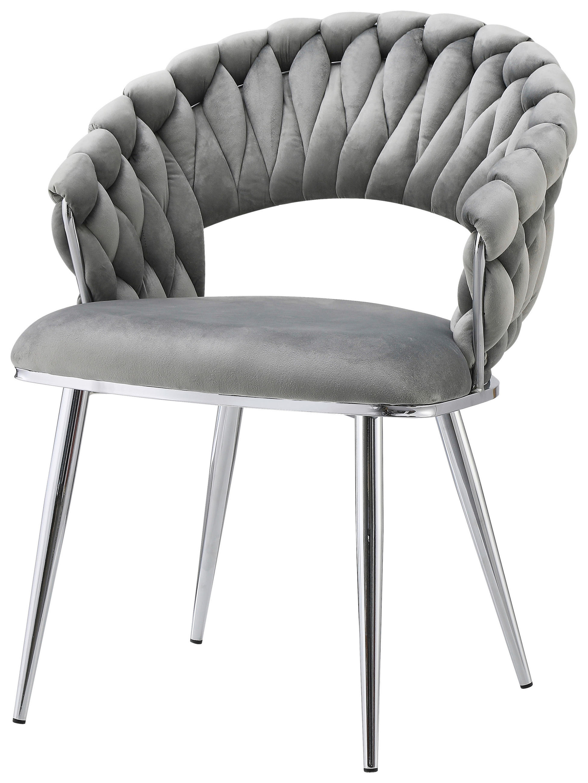 STOL MED ARMSTÖD SET 2 styck järn  - silver/grå, Design, metall/plast (61/82/60cm) - Kayoom