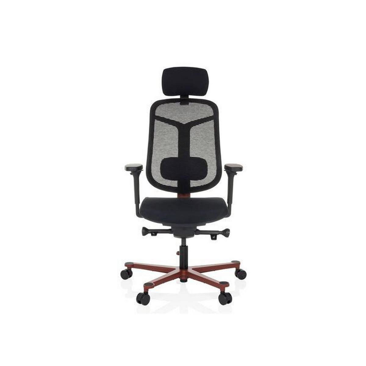 OTOČNÁ ŽIDLE, síťovina, černá - černá/červená, Moderní, textil/plast (66/118 - 136/60cm) - MID.YOU