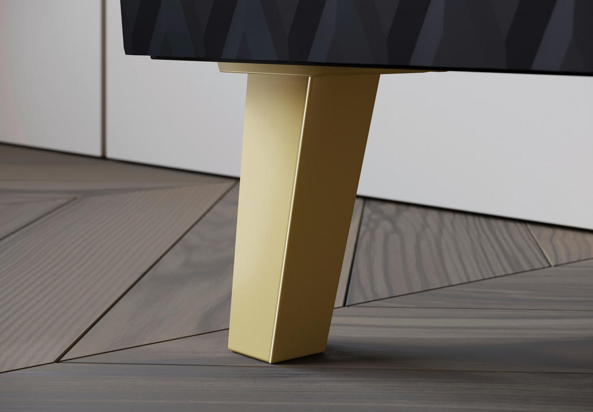 LOWBOARD  in 180/69,4/39 cm  - Goldfarben/Schwarz, Trend, Holzwerkstoff/Kunststoff (180/69,4/39cm) - Livetastic