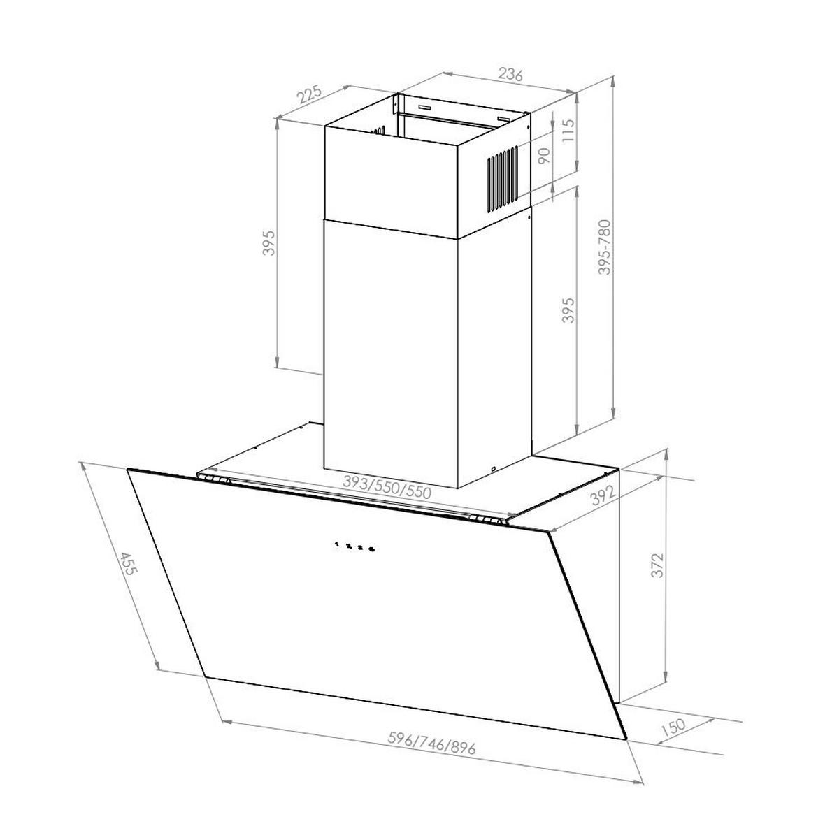 ELEKTROGERÄTESET AIP859  - Schwarz, Basics, Glas/Metall - Oranier
