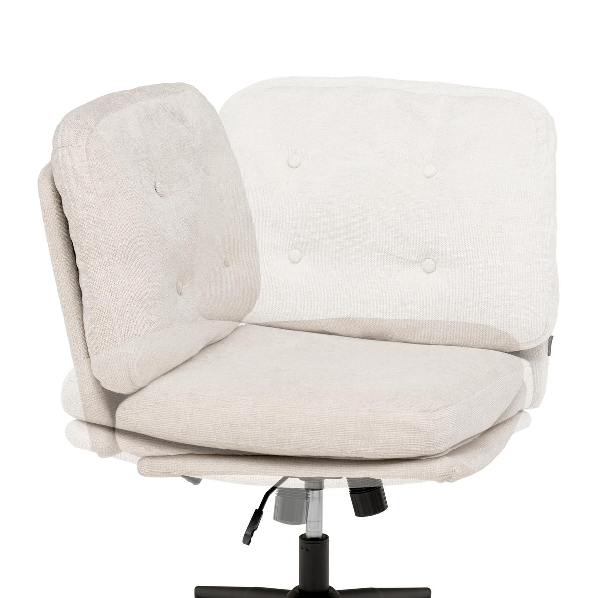 OTOČNÁ ŽIDLE, mikrovlákno, béžová - černá/béžová, Moderní, kov/dřevo (66/90/98/76cm) - MID.YOU