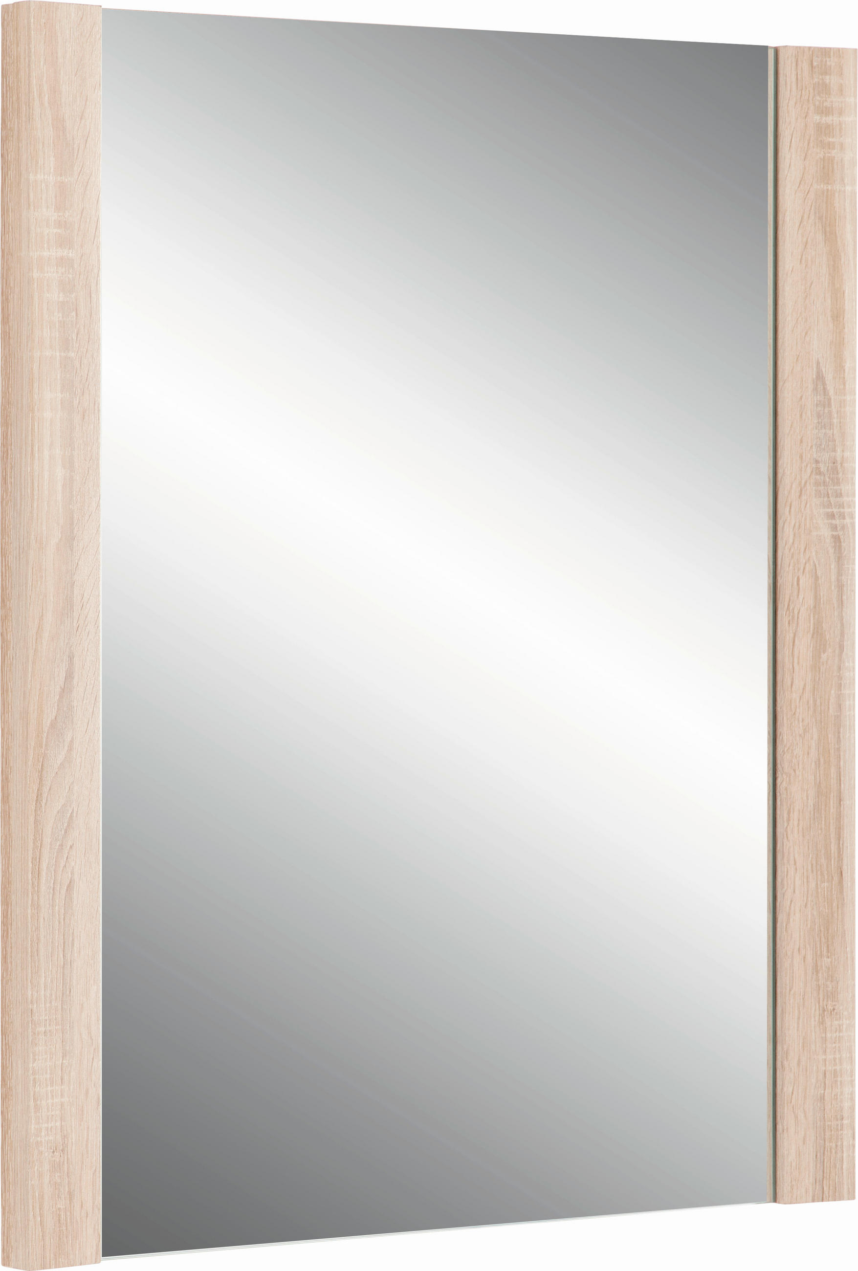 STENSKO OGLEDALO, 74/93/4 cm steklo  - hrast sonoma, Konvencionalno, steklo/leseni material (74/93/4cm) - Cantus