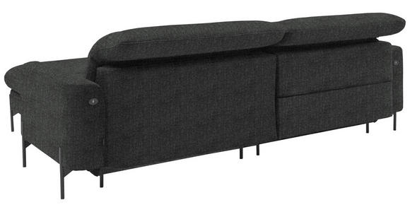 ECKSOFA in Flachgewebe Dunkelgrau 252/191 cm - Dunkelgrau/Schwarz, Design, Textil/Metall (252/191cm) - Dieter Knoll