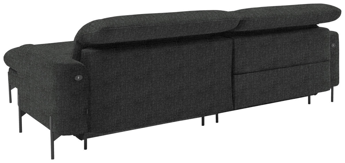 SAROKKANAPÉ textil sötétszürke  - fekete/sötétszürke, Design, textil/fém (252/191cm) - Dieter Knoll