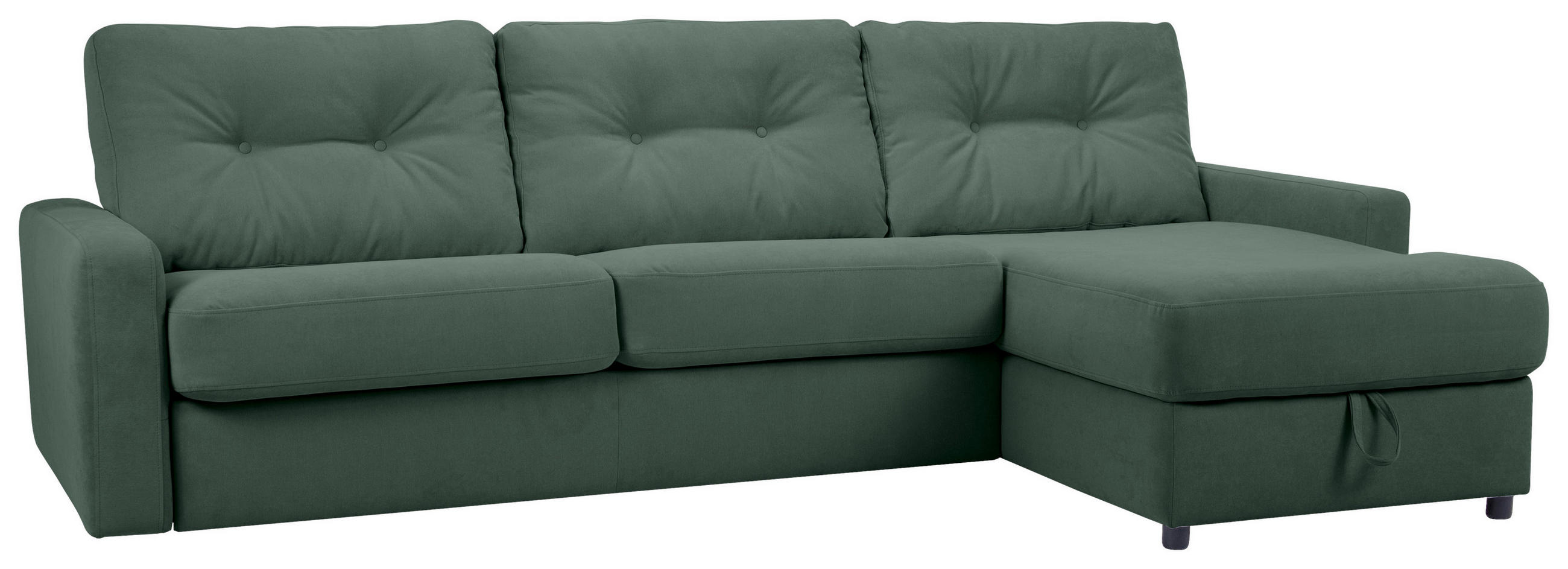 ECKSOFA Dunkelgrün Webstoff  - Dunkelgrün/Schwarz, KONVENTIONELL, Kunststoff/Textil (270/160cm) - Carryhome