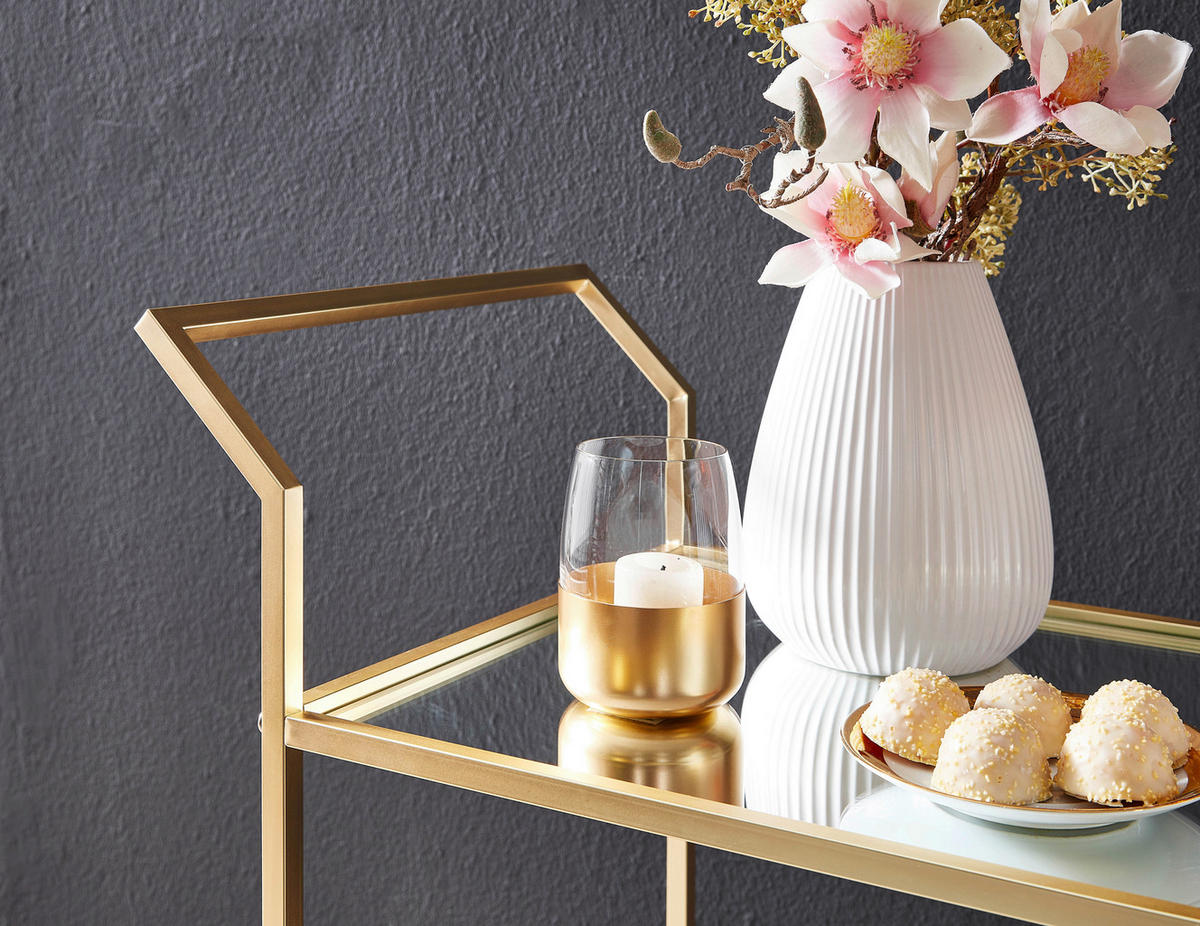 SERVIERWAGEN in Goldfarben  - Goldfarben, Modern, Glas/Kunststoff (73/37/78cm) - MID.YOU