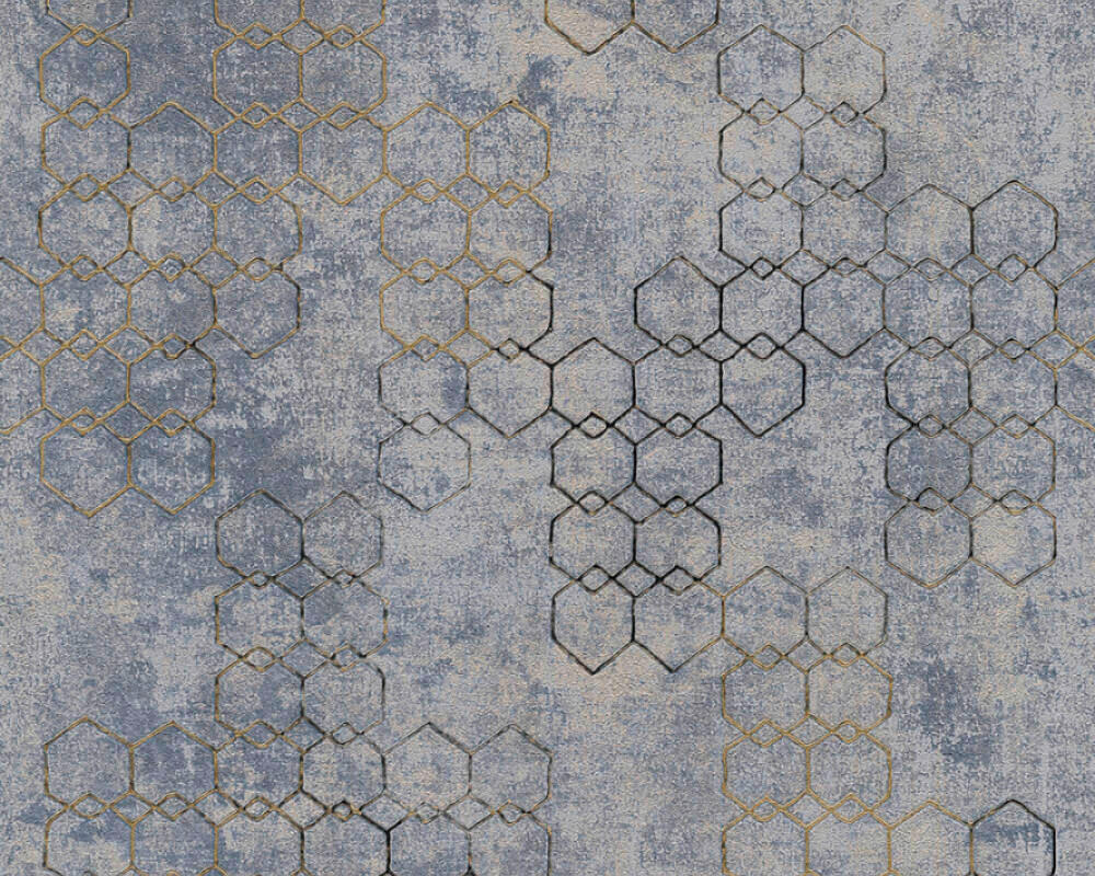 VINILNA TAPETA - zlate barve/modra, Design, papir (53*1000cm)