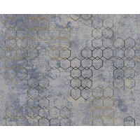 TAPETA VINILNA  plava, siva, zlatne boje  - siva/zlatne boje, Design, papir (53*1000cm)