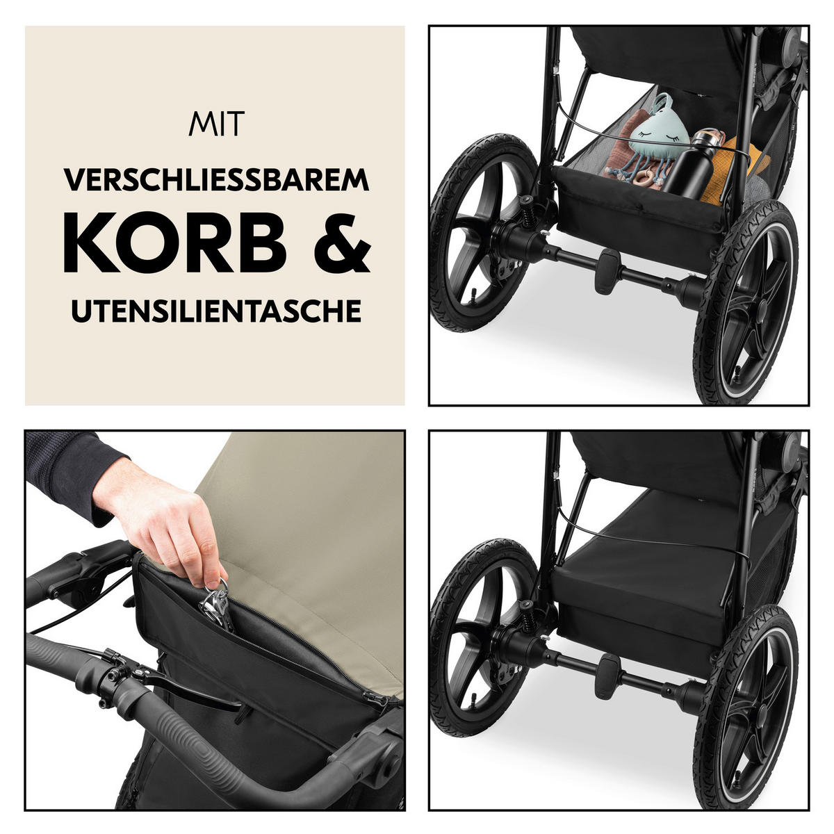 JOGGER Runner 3  - Schwarz/Olivgrün, Basics, Kunststoff/Textil (62/107/116null) - Hauck