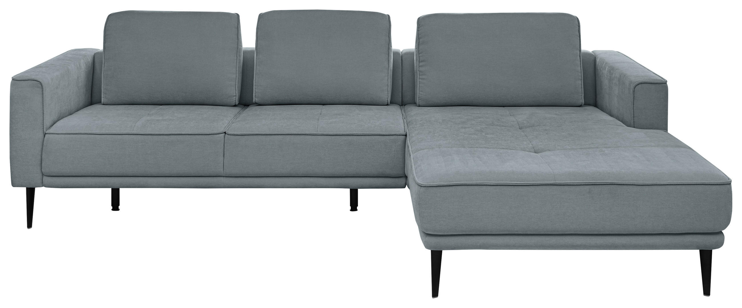 ECKSOFA Blaugrau Flachgewebe  - Blaugrau/Schwarz, KONVENTIONELL, Textil/Metall (279/193cm) - SetOne by Musterring