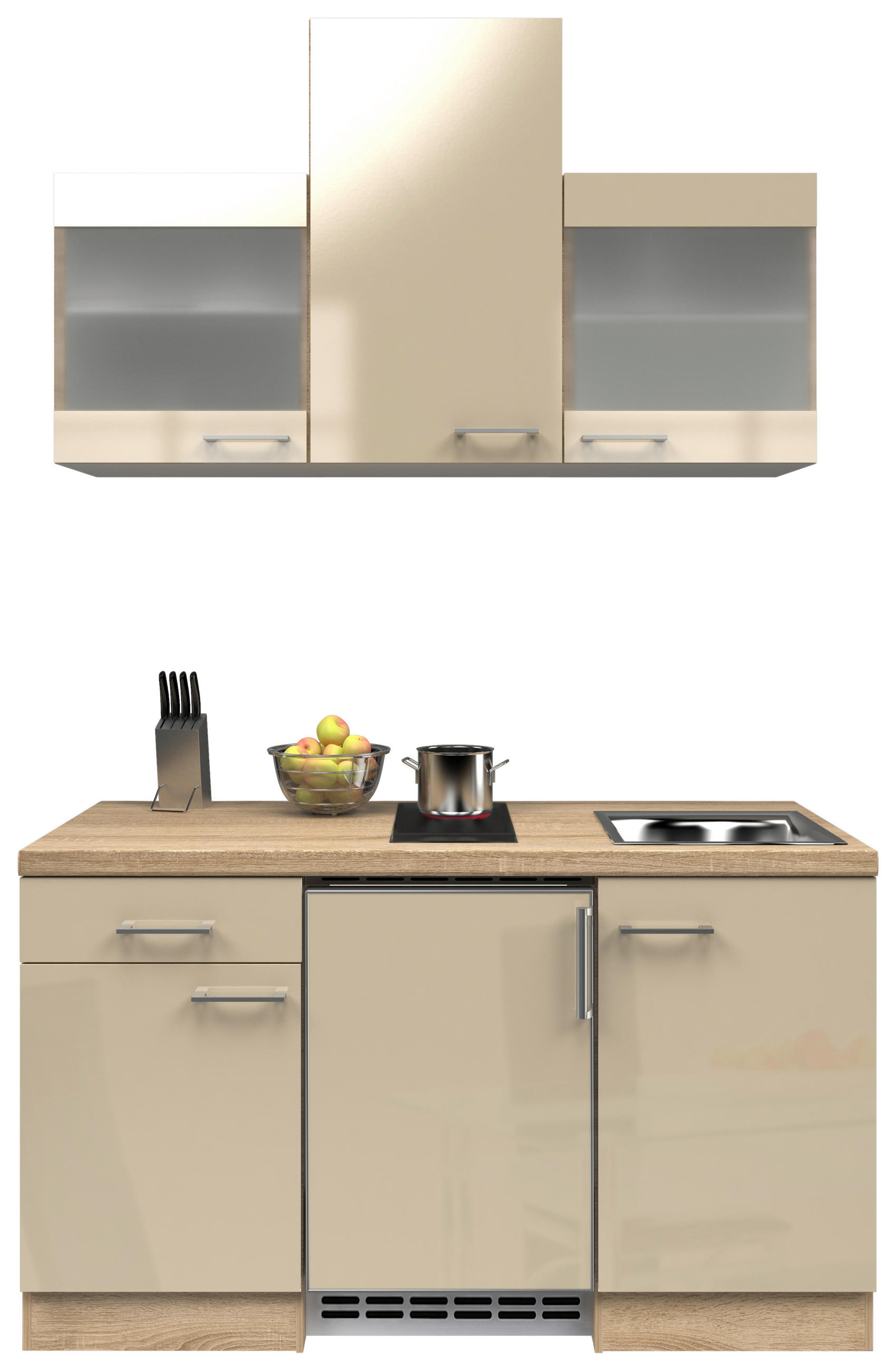 MINIKUCHYNĚ NEPAL 150,5 - Sonoma dub/kašmírová, Moderní, kov/kompozitní dřevo (150,5cm) - FlexWell