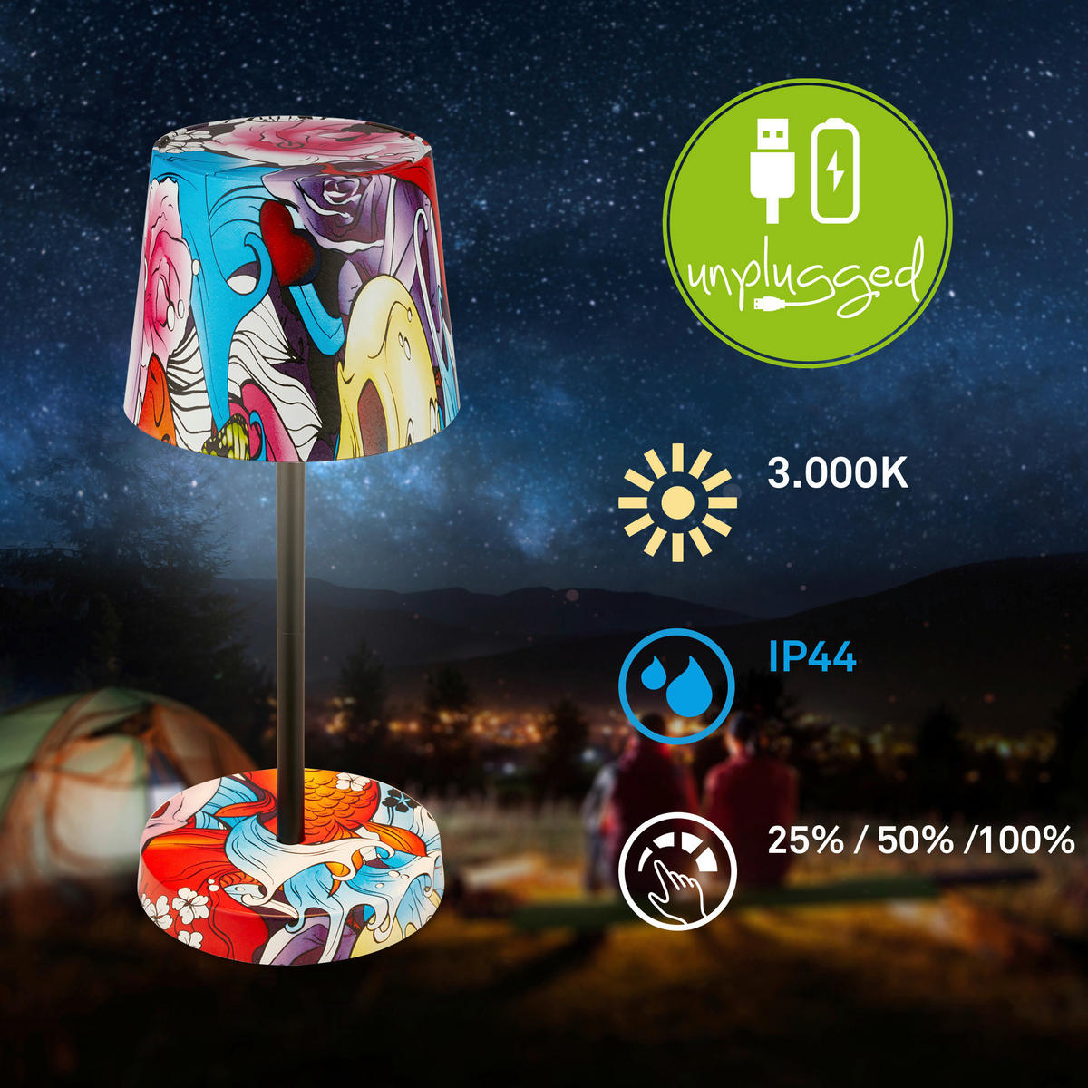 NAMIZNA SVETILKA ZA POLNJENJE  Piha      10,5/26 cm       - večbarvno, Basics, umetna masa (10,5/26cm)