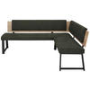 ECKBANK Metall, Textil, Holzwerkstoff Dunkelgrün  - Dunkelgrün/Schwarz, Modern, Holzwerkstoff/Textil (200/160cm) - Venda