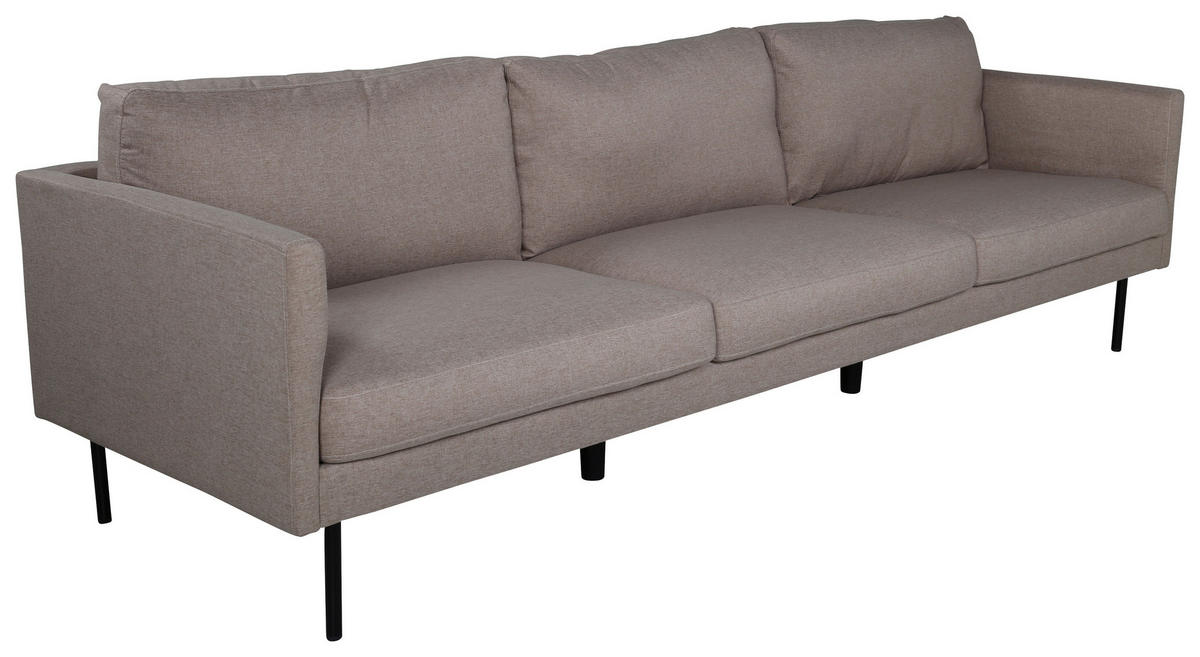 3-SITS SOFFA i textilväv brun, svart  - brun/svart, Design, metall/textil (260/78/80cm) - Livetastic