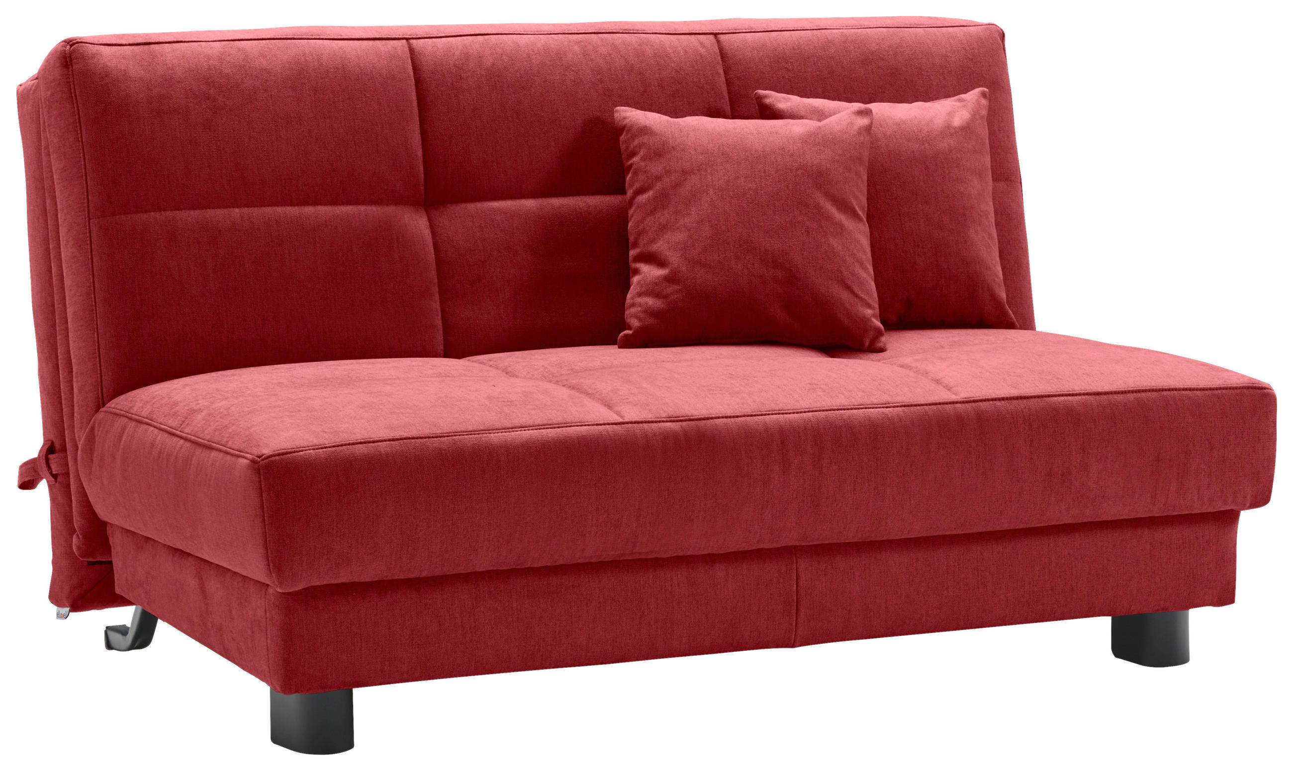 SCHLAFSOFA Mikrovelours Rotbraun  - Rotbraun/Schwarz, KONVENTIONELL, Textil/Metall (145/85/100cm) - Carryhome