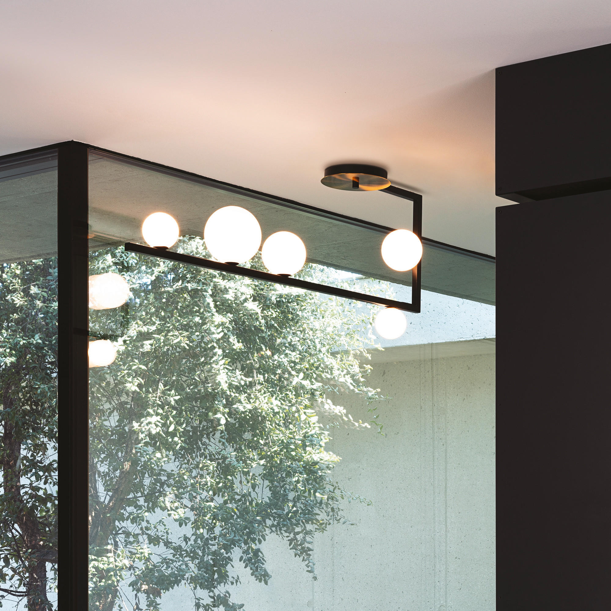 DECKENLEUCHTE Birds PL5 115/20/50 cm   - Goldfarben/Schwarz, LIFESTYLE, Glas/Metall (115/20/50cm) - Ideal Lux
