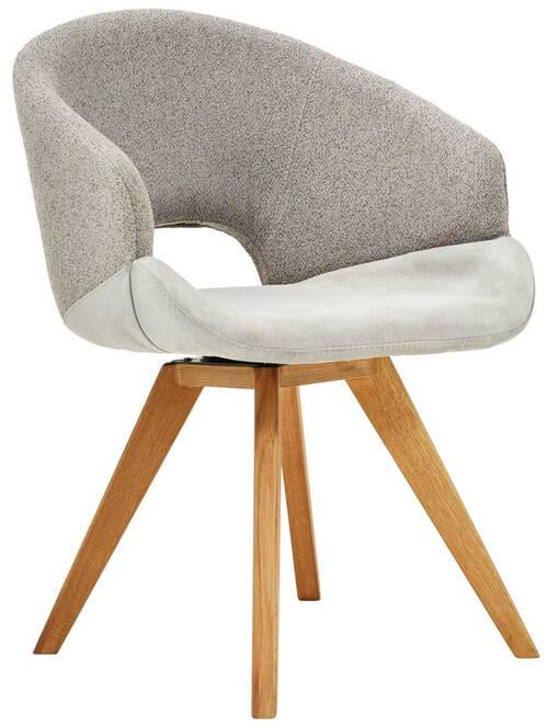 ARMLEHNSTUHL  in Webstoff  - Eichefarben/Grau, Design, Holz/Textil (58/83/59cm) - Linea Natura