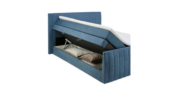 BOXSPRINGBETT 180/200 cm  in Blau  - Blau/Schwarz, KONVENTIONELL, Kunststoff/Textil (180/200cm) - Carryhome