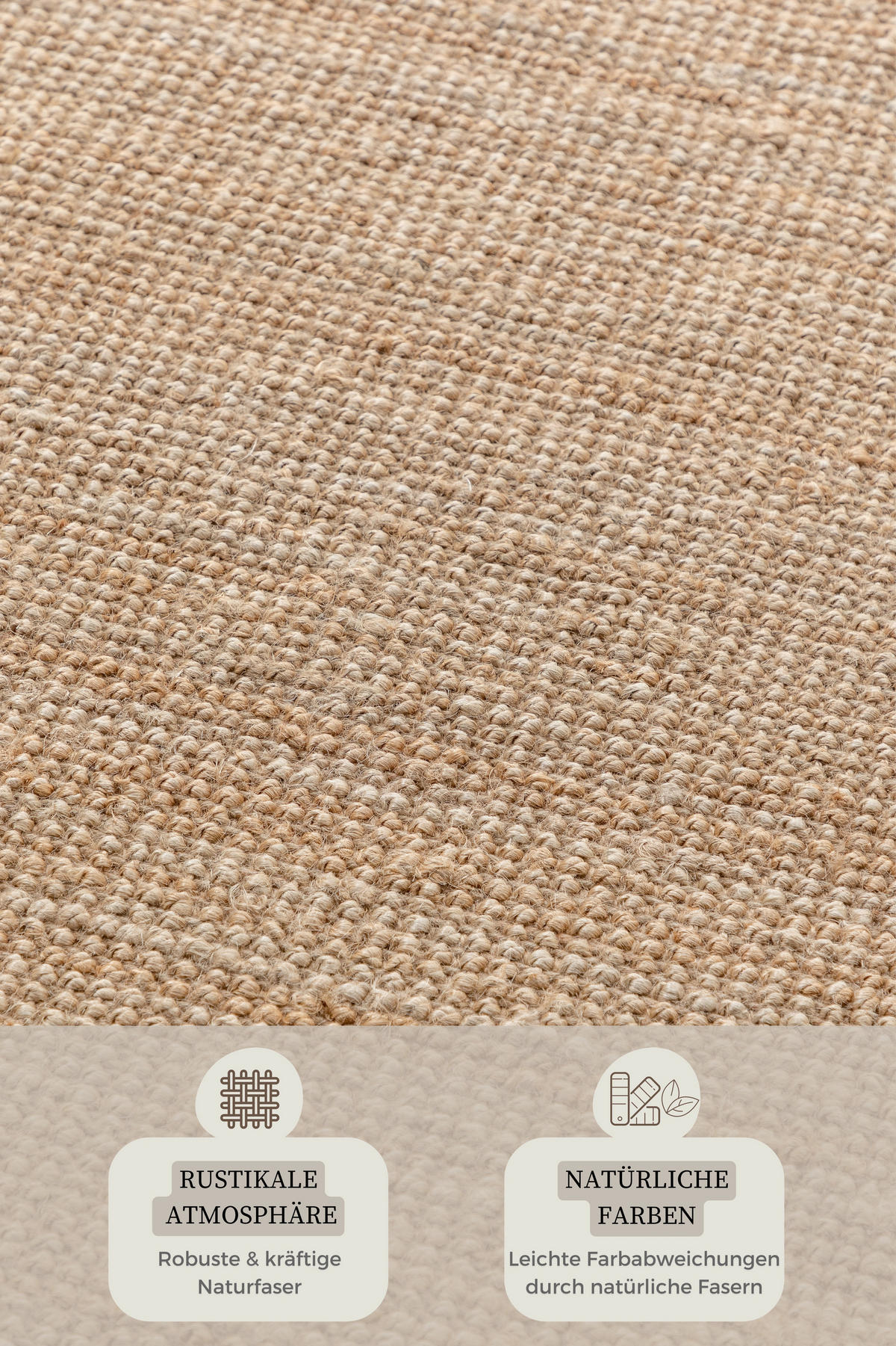 JUTETEPPICH 80/200/200 cm Bouclé Goldfarben  - Goldfarben, Basics, Textil (80/200/200cm) - Linea Natura