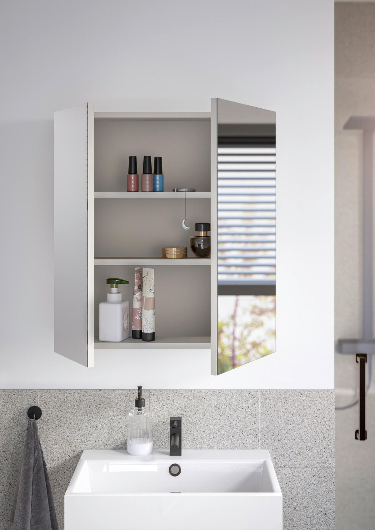 SPIEGELSCHRANK 60/69/15 cm  - Kaschmir, Design, Glas/Holzwerkstoff (60/69/15cm) - home24