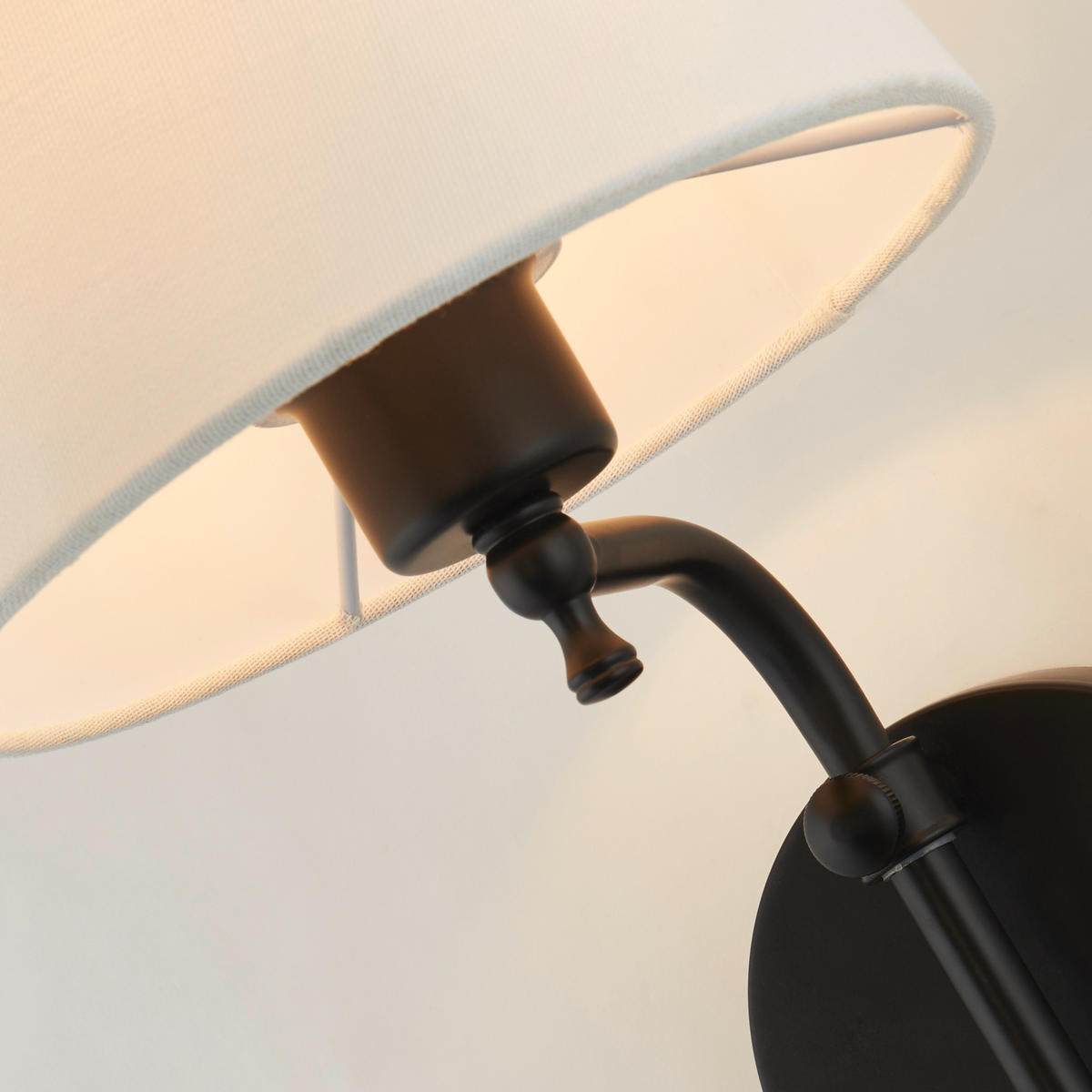 WANDLEUCHTE Munich 20/56 cm   - Schwarz/Naturfarben, Basics, Metall (20/56cm) - Searchlight