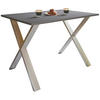 ESSTISCH rechteckig Anthrazit, Silberfarben  - Anthrazit/Silberfarben, Basics, Holzwerkstoff/Metall (140/50/76cm) - MID.YOU