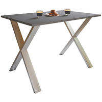 ESSTISCH rechteckig Anthrazit, Silberfarben  - Anthrazit/Silberfarben, Basics, Holzwerkstoff/Metall (140/50/76cm) - MID.YOU