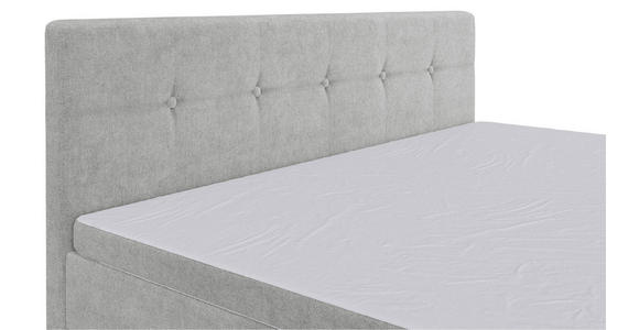 BOXSPRINGBETT 200/200 cm  in Hellgrau  - Hellgrau/Schwarz, KONVENTIONELL, Kunststoff/Textil (200/200cm) - Carryhome