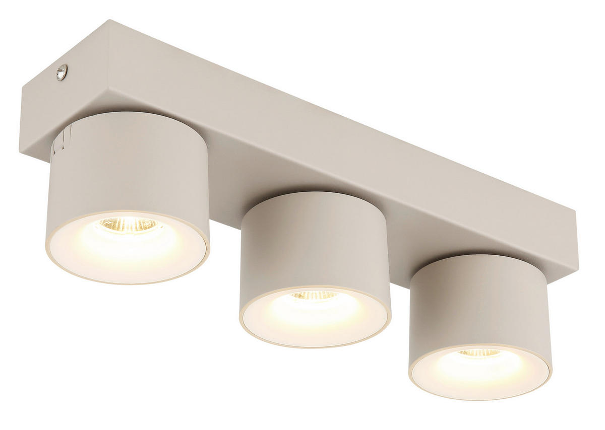 LED-STRAHLER 33/7.2/12 cm   - Sandfarben/Weiß, Design, Kunststoff/Metall (33/7.2/12cm) - Globo