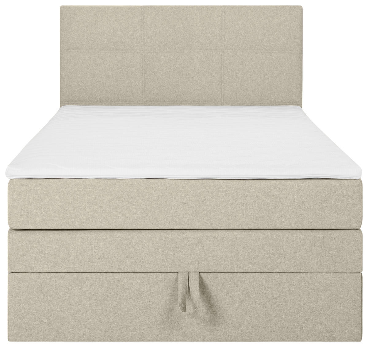 BOXSPRINGBETT 90/200 cm  in Beige  - Beige/Schwarz, Design, Kunststoff/Textil (90/200cm) - Welnova