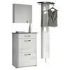 GARDEROBE 3-teilig  in 150/192/34 cm  - Weiss/Alufarben, Design, Glas/Holzwerkstoff (150/192/34cm) - Moderano