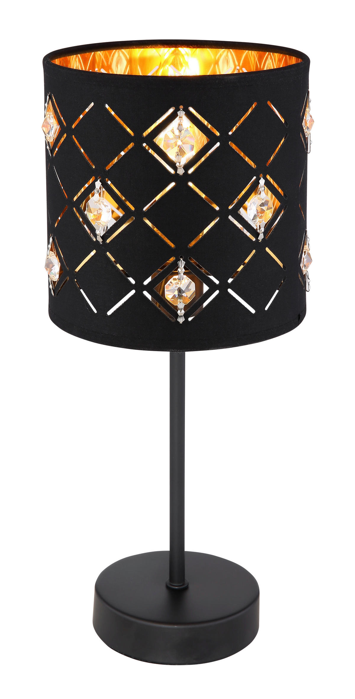 Veioză - străveziu/auriu, Design, plastic/metal (15/35cm)