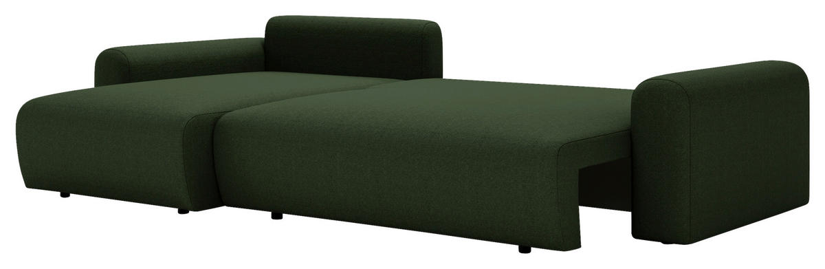 ECKSOFA Grün  - Creme/Schwarz, Design, Kunststoff/Textil (246/150cm) - Livetastic