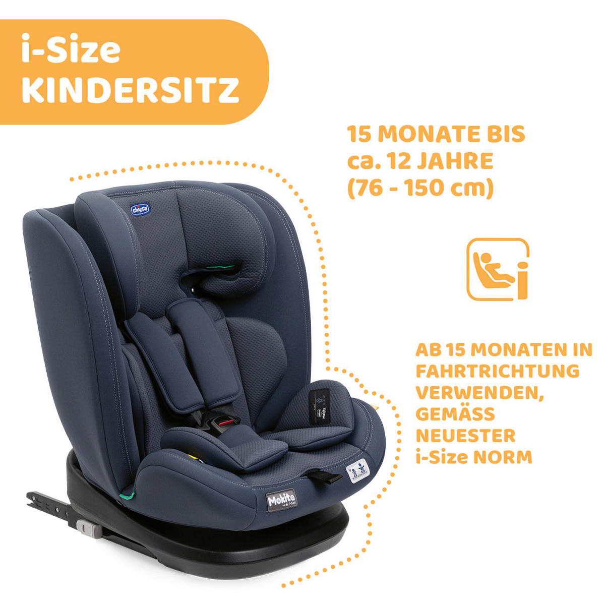 KINDERAUTOSITZ MOKITA I-SIZE  - Dunkelgrau, Basics (46/79/44cm) - Chicco