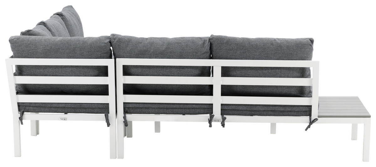 LOUNGEGARNITUR 133/167 cm Aluminium  - Weiß, KONVENTIONELL, Metall (133/167cm) - Gardenson