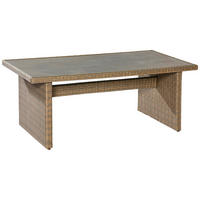 GARTENTISCH Metall, Kunststoff, Glas Schieferfarben, Beige rechteckig  - Schieferfarben/Beige, KONVENTIONELL, Glas/Kunststoff (200/100/74cm) - Gardenson