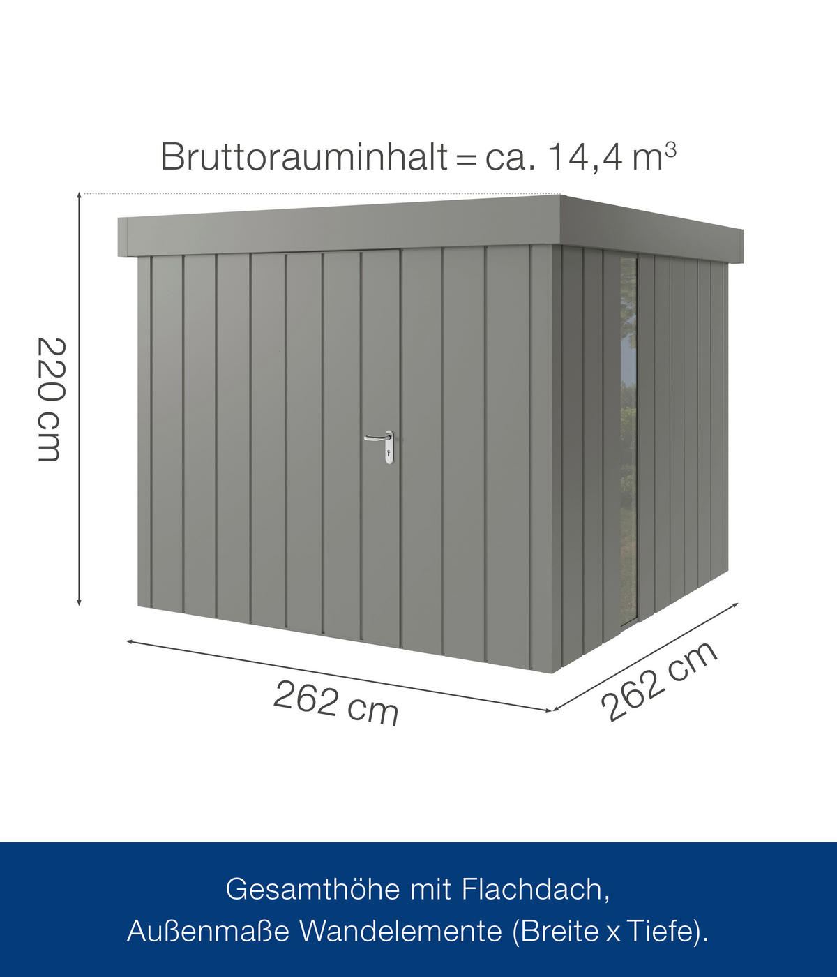 GERÄTEHAUS 229/220/277 cm  - Alufarben, Basics, Metall (229/220/277cm)