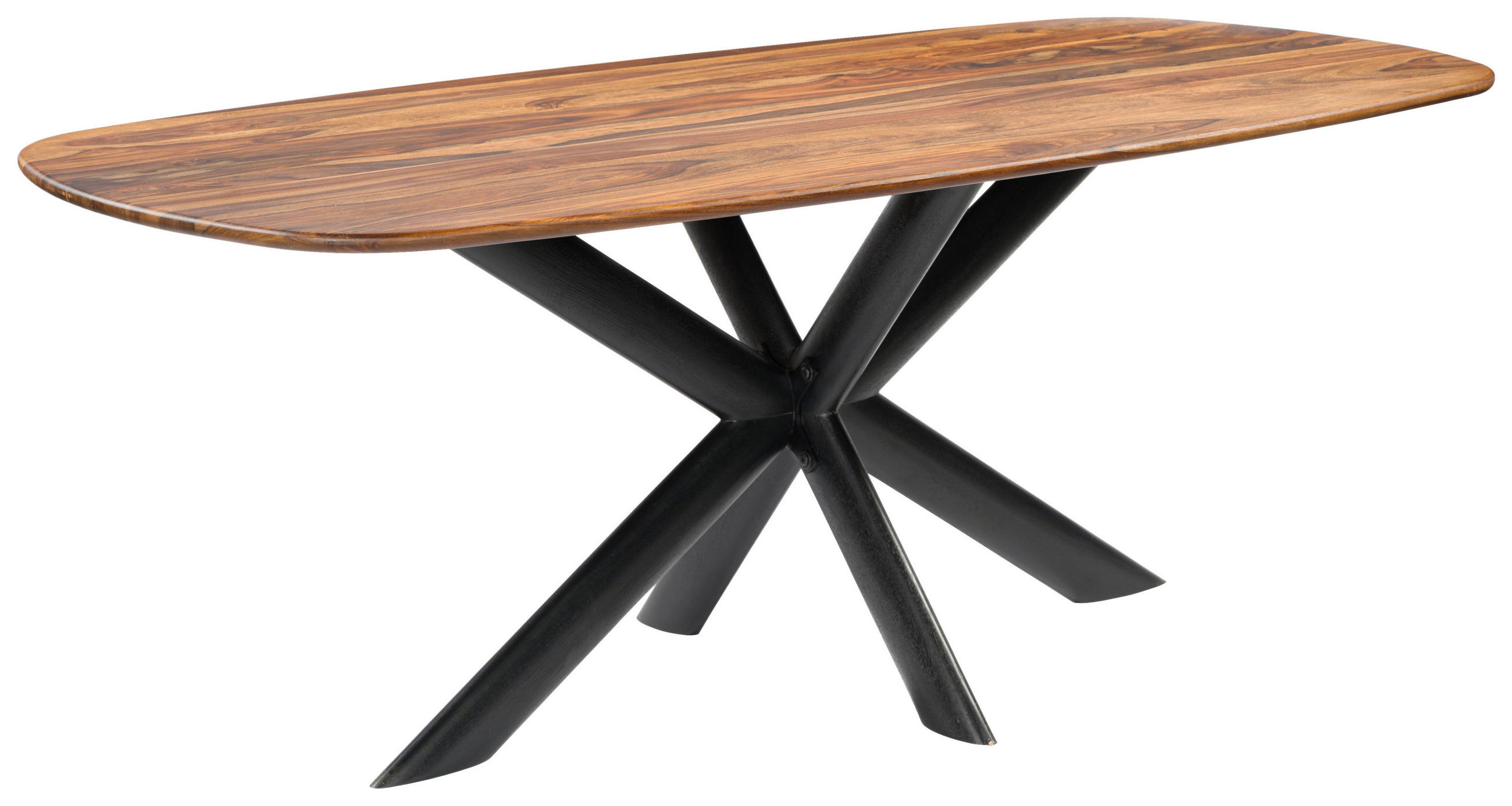 ESSTISCH Mangoholz, Sheesham vollmassiv Schwarz, Sheeshamfarben  - Sheeshamfarben/Schwarz, Trend, Holz (200/100/76cm) - Ambia Home