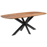 ESSTISCH Mangoholz, Sheesham vollmassiv Schwarz, Sheeshamfarben  - Sheeshamfarben/Schwarz, Trend, Holz (200/100/76cm) - Ambia Home
